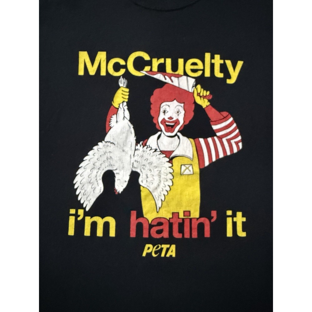 PETA McCruelty I'm Hatin' It T-shirt Activist Graphic McLogo Funny XL Black